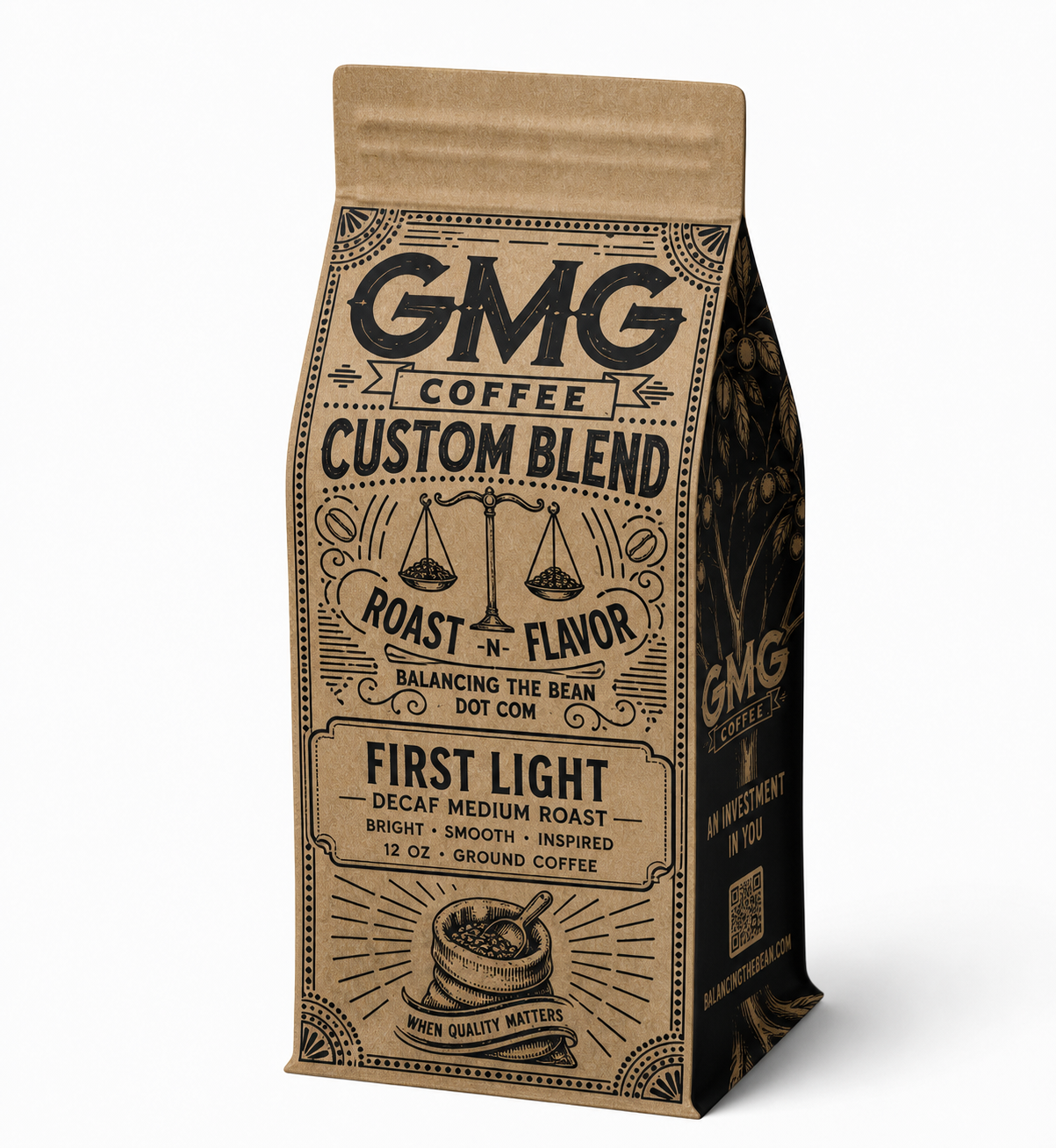 First Light Decaf Medium Roast GMG Coffee bag