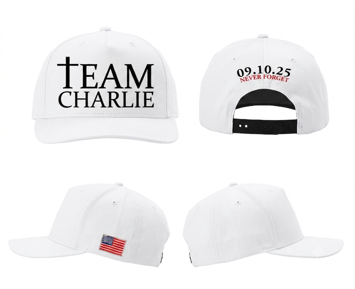 Team Charlie embroidered snapback hat in white