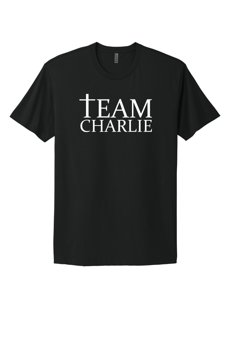 Team Charlie T-shirt in black, front